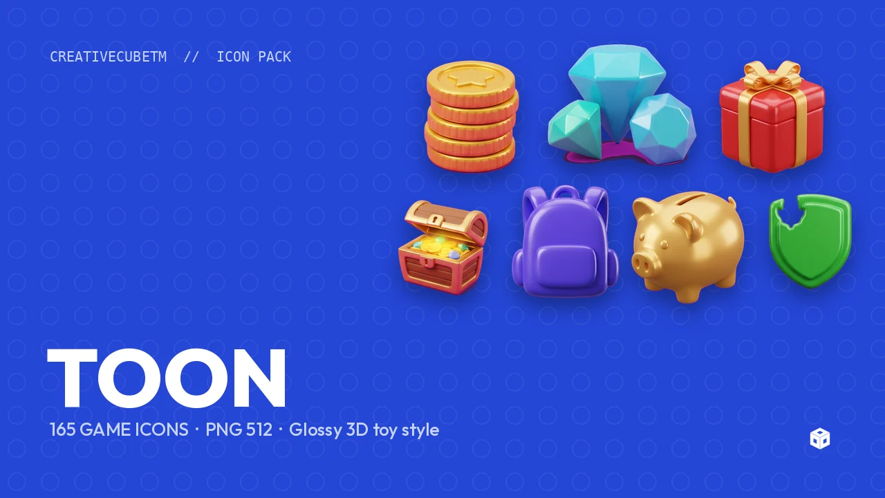 Toon Game Icon Pack — 165 Icons